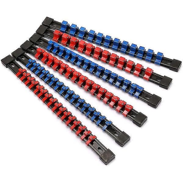 ABS Topnøgleorganisator Topnøgleholder, 1/4 tomme drev X 32 klips, 3/8 tomme drev X 30 klips, 1/2