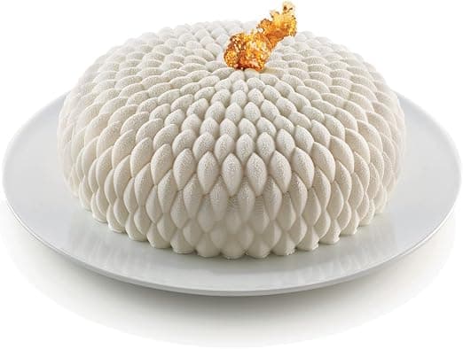 Hvid, 24*24*7cm rund silikone mousse kageform