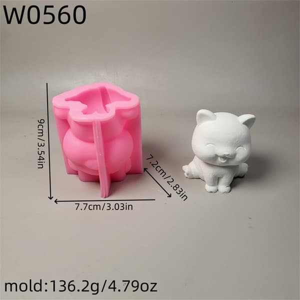 3D Katte Lysform Dyre Silikoneforme Ornamentforme Gipsforme
