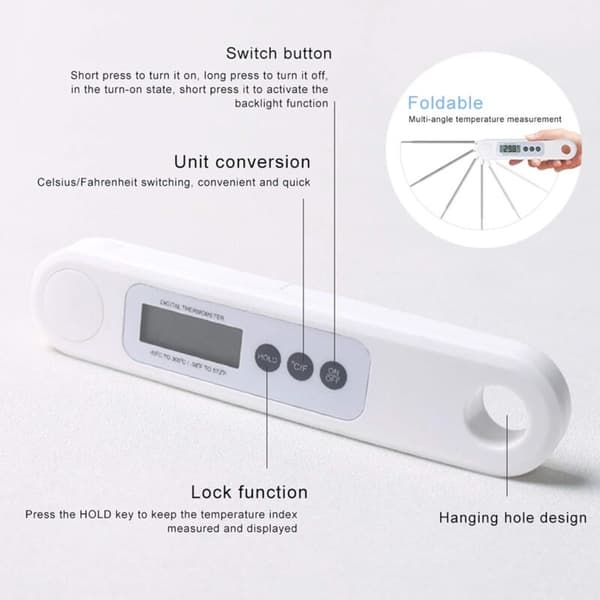 Digitalt mattermometer for mat, melk, matlaging, grilling, digitalt LED-termometer, kjøkkenredskaper