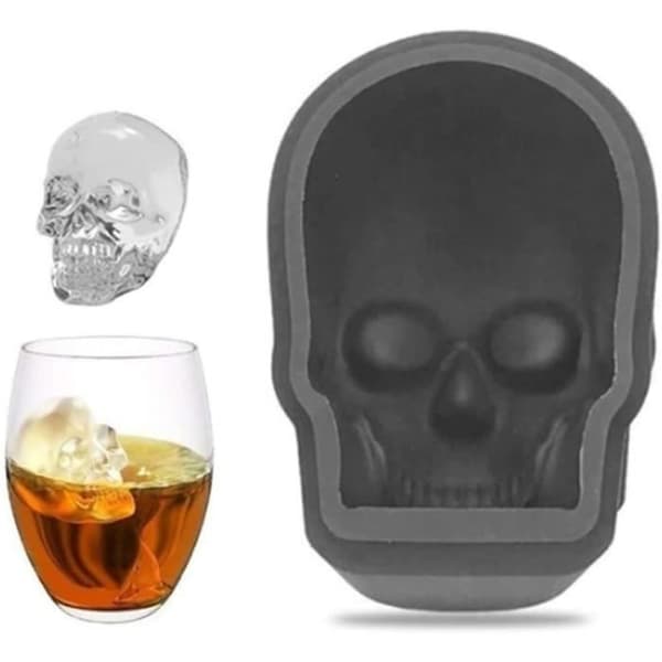 Generise 3D silikone kraniet isterningform til cocktail, whisky, Halloween [H258]