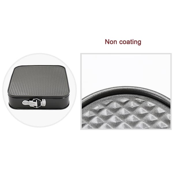 3 stk kakeform hjerteformet rund non-stick med avtakbar bunn kakeform med spenne