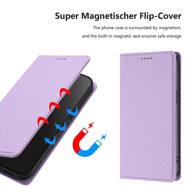 Magnetic Leather Case for Samsung Galaxy Xcover 7 5G Black