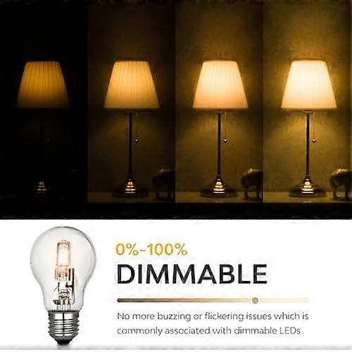 E27 Halogen Bulb 42W Dimmable, Edison Screw Base 2700K Warm White, Energy Saving Light Bulbs, 624LM 220-240V, 5-pack [DB]