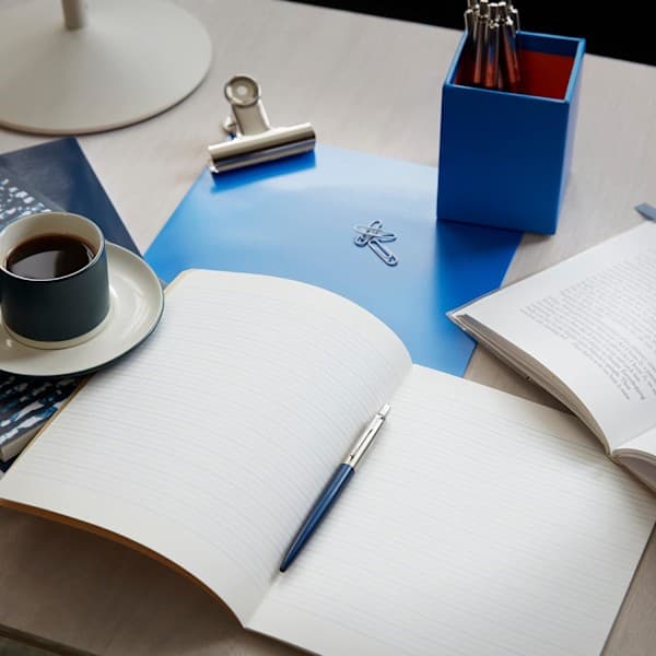 Kuglepen | med kromdetaljer | Medium spids sort blæk Royal Royal blue Royal blue