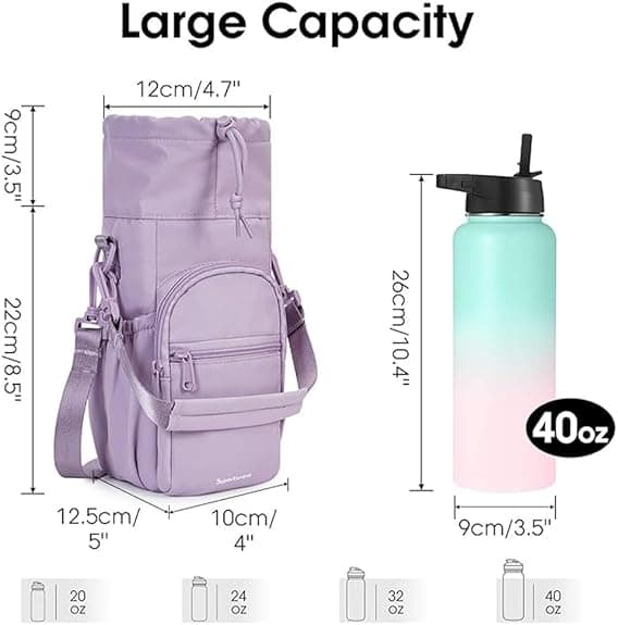 Vattenflaskor Crossbody-väskor, utomhus axelväska, portabel vattenflaska väska med stor kapacitet