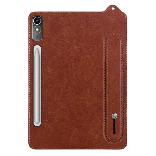 Til Lenovo Tab P12 Etui Håndrem Stativ Læder Tablet Beskyttelse - Grå (FMY) Multicolor Brun Multicolor Brown