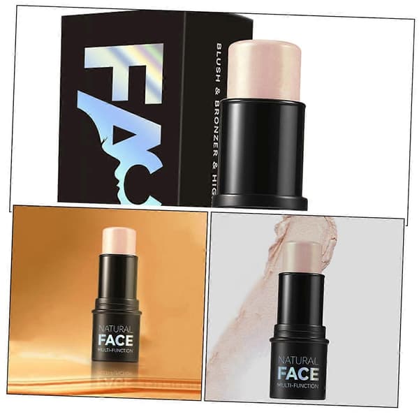 Highlighterstick til ansigtsmakeup med langvarig glød og rejsevenlig creme-finish