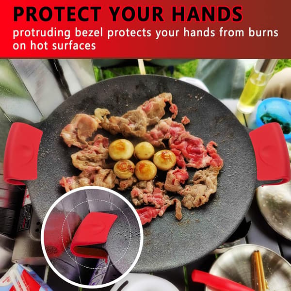 6 Pieces Silicone Assist Handle Holders, Pot Holders Protection, Non-S