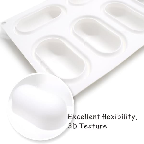 Aflange 8 stk Mousseform Pude | Silikoneform Vit white