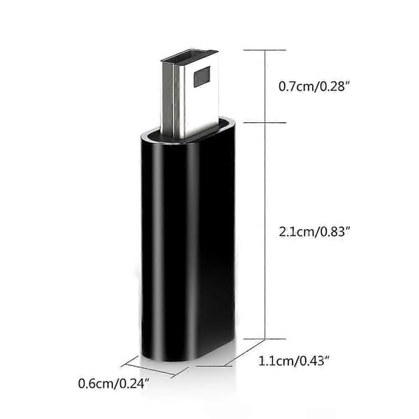 Mini USB til USB-C Adapter USB-C Hun til Mini USB Han Adapter USB-C Adapter [DB] Sølv Silver