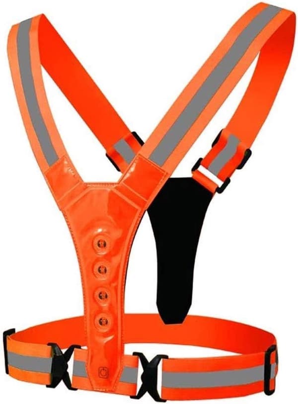 Løbevest - Belysning - Sikkerhed - Tilbehør - LED - Cykel-/Løbe-/Gåvest - Orange