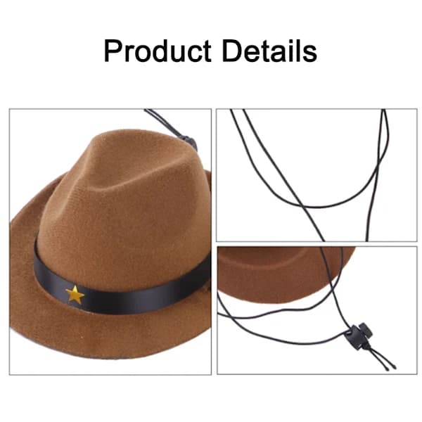 Pet Hat, Dog Stylish Cowboy Hat with Five-Pointed Star Pattern, Funny Cat Headwear