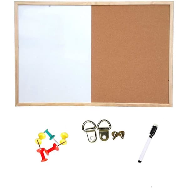 KXJ-Whiteboard with Whiteboard and Cork Board, 30x40 cm Combination Whiteboard Cork Board for Office Home Decor