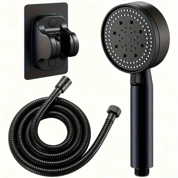 Handheld Shower Head with 5 Modes - Wall-Mounted, Incl. Bracket and Flexible Hose