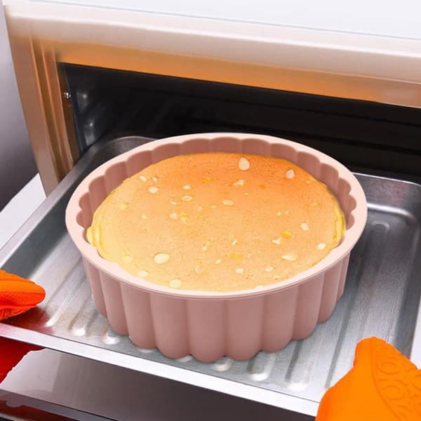 Rund silikonbakeform for Charlotte-kaker og sukkerbrødbaking Blue