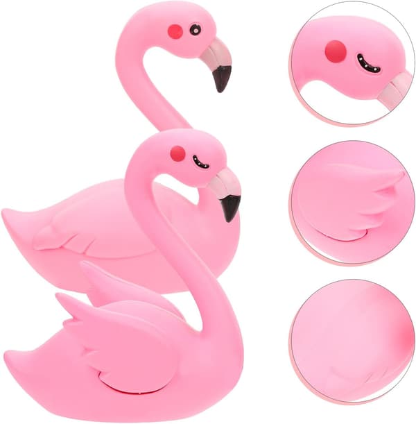 Flamingo-statue i plast i rosa til hagen