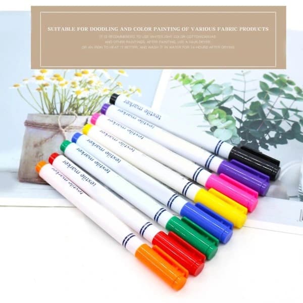 Fabric Markers Permanent Fabric Pens for Writing and Drawing on T-shirt Clothes