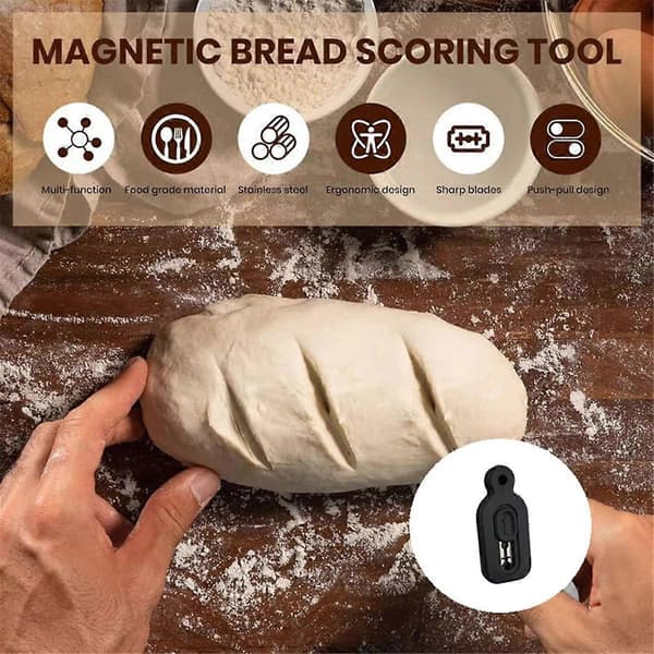 CreativeBread Skæreværktøj Dej Brød Bagning Prop Brødoverflader Tekstur Skæring til Bageri Sort