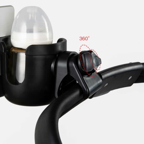 Stroller holder for mobile and bottle - Mobile holder Bottle holder stroller black