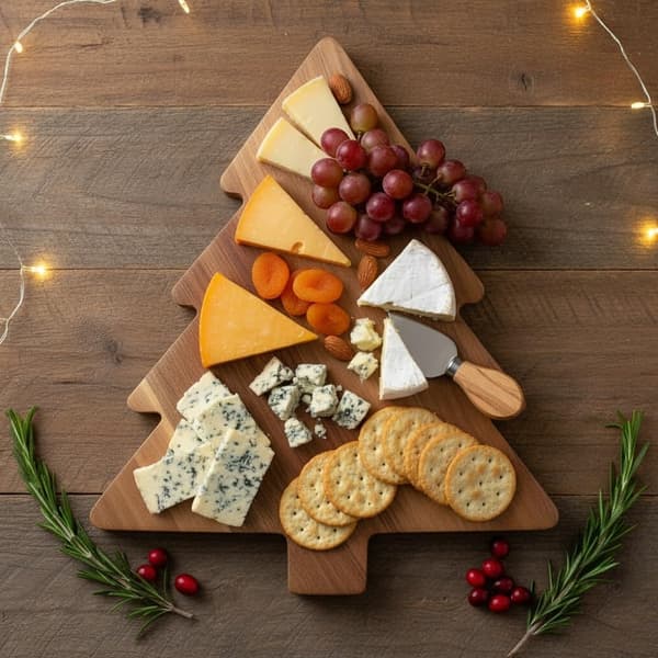 Christmas Tree Shaped Cutting Board/Serving Tray, Perfect for Serving Cheese, Vegetables, and Fruit