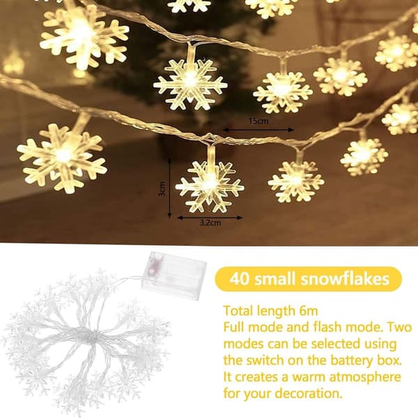 Snowflake light string 6M 40 LED LED light string Christmas KLB