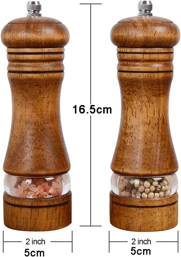 2-pack (antique) salt and pepper grinders, large capacity salt