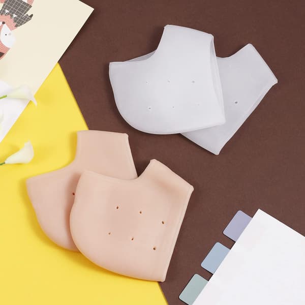 2 Pairs Heel Protectors, Breathable Silicone Heel Gel Protectors