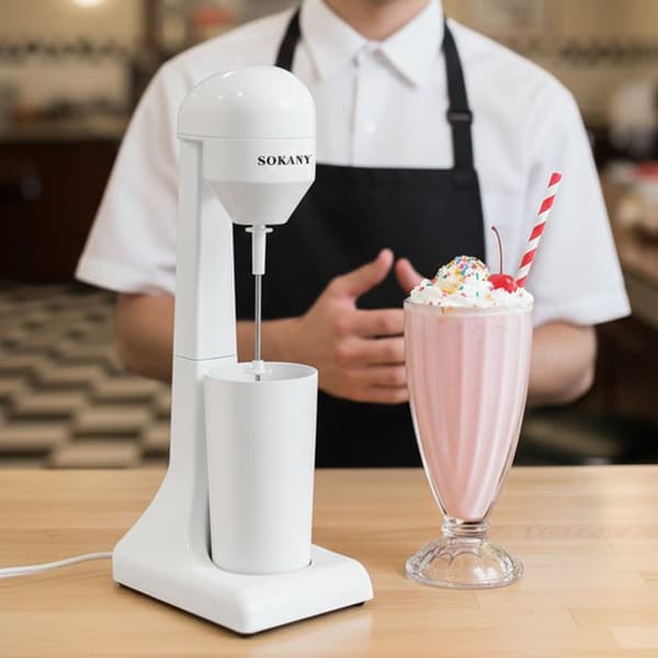 Milkshake-maskin 450ml 100W Rask og Kompakt Sokany Hvit Vit