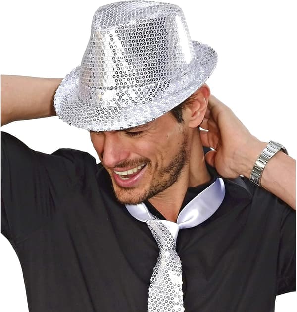Filthatt med glitter, gull, for temafester eller karneval, Par