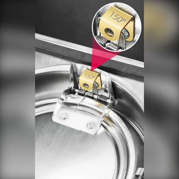 Stainless steel backdraft damper with fire protection, thermal fuse and 360° automatic gravity flap for kitchen and bathroom 150 mm 150 mm