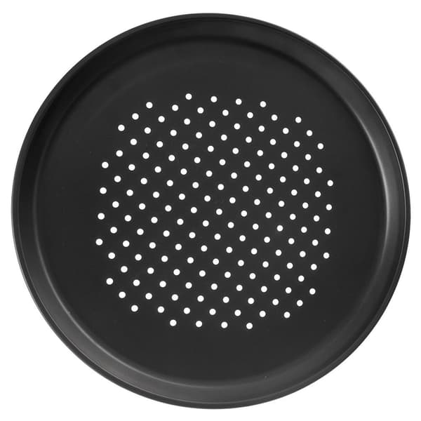 Round pizza tray with perforated bottom and non-stick coating 341