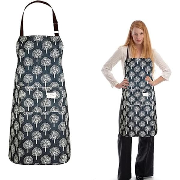 PVC-förkläde för kvinnor med fickor, vattentätt köksförkläde C