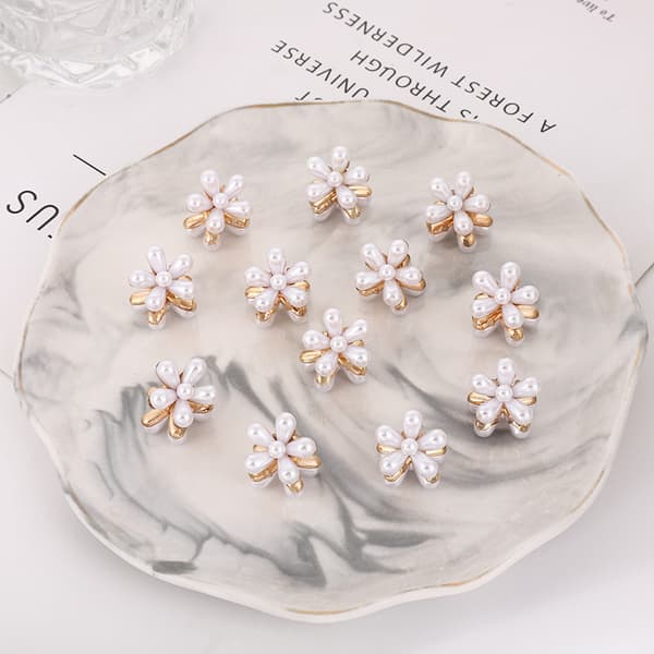 10 Stykker Mini Perle Hårklemmer Mini Hårnål Hårklemme Perle Hårnål