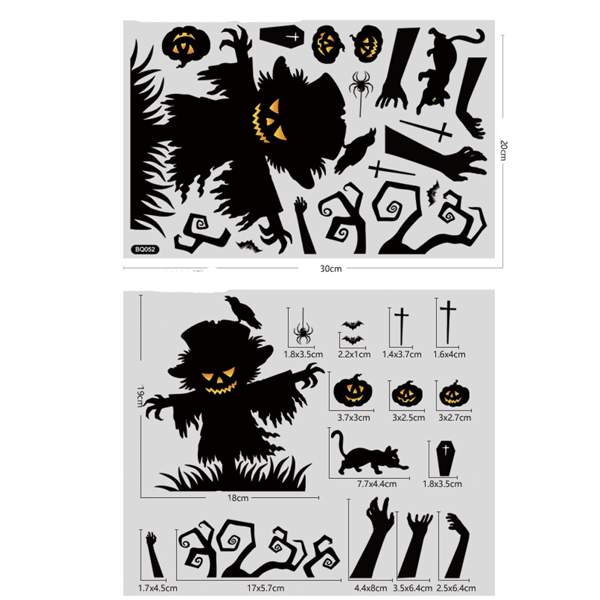 5 suuren Halloween-ikkunatarran setti