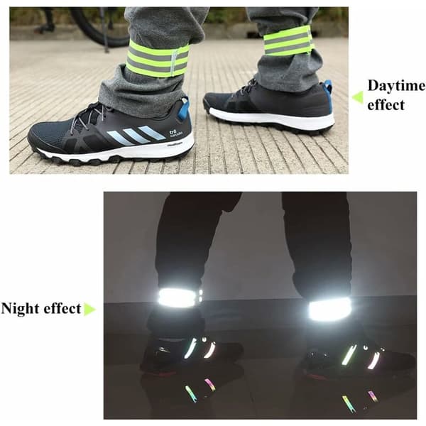 Reflekterende sikkerhedsarmbånd, justerbart reflekterende armbånd og elastisk sikkerhedsreflekterende bånd til udendørs jogging, cykling, vandring