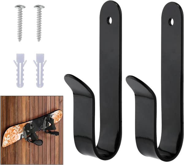 2 st Snowboard Wall Mount, Wall Mounting Clips Space Saving Design Set