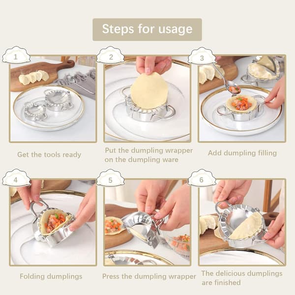 4 stk Dumplingsform i rustfritt stål for Ravioli og Ravioli C