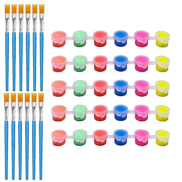 6-pakkaus itsevalaisevaa maalia siveltimillä 17 x 2 cm monivärinen Multicolor