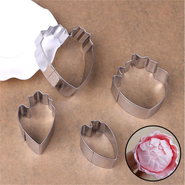 4 stk Peonblomst Kake Fondant Stempel Kutter Form Sukker