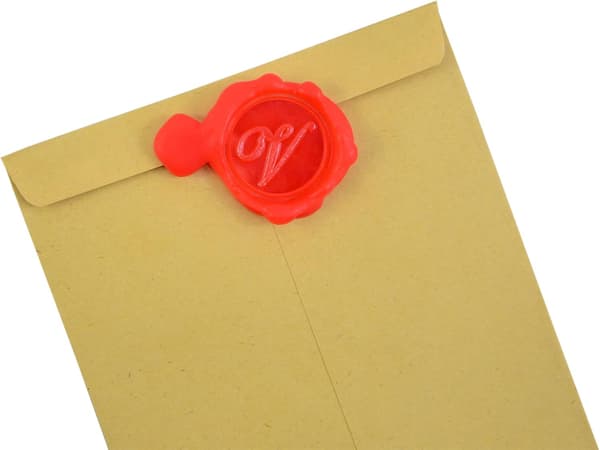 Voksseglstempel bogstav A-Z, Alfabet initial seglstempel til jule- og taksigelseskort, bryllupsinvitation W-S-2 (bogstav V) -