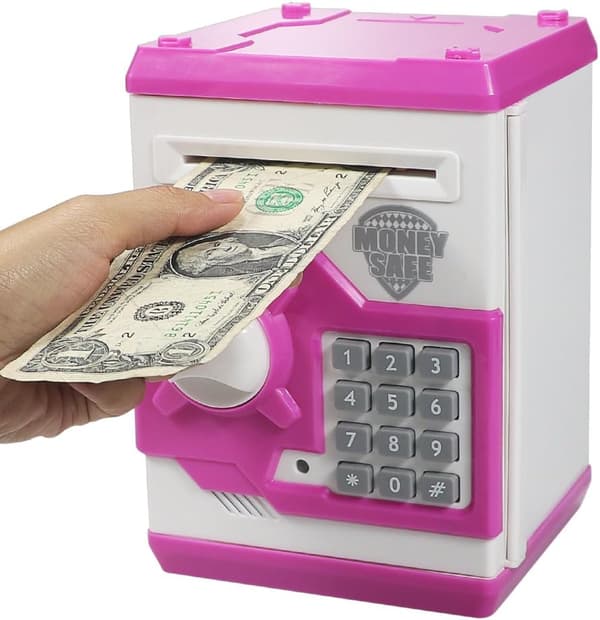 Elektroninen säästöpossu käteisautomaatilla, Mini ATM -turvalaatikko, Chri