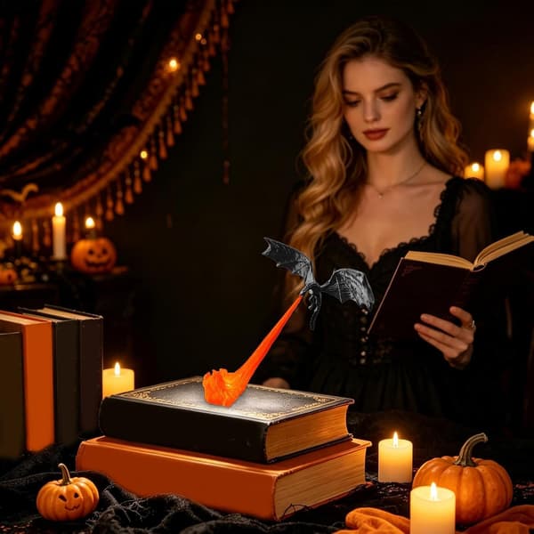 Drage bogreol Nook Light - 3D-printet fantasy bogindretning displaylampe Sort stor Black Large