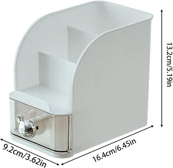 Generico Vanity Storage, skrivbordspennställ, vit multifunktionell skrivbordsförvaringslåda för hudvård, lotioner, läppstift, penna, De[DB]