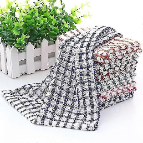 Frottierhanddukar 10-pack - Superabsorberande Ringspunnen Bomull Högdensitets Köksdukar (28x40cm) (LGL)