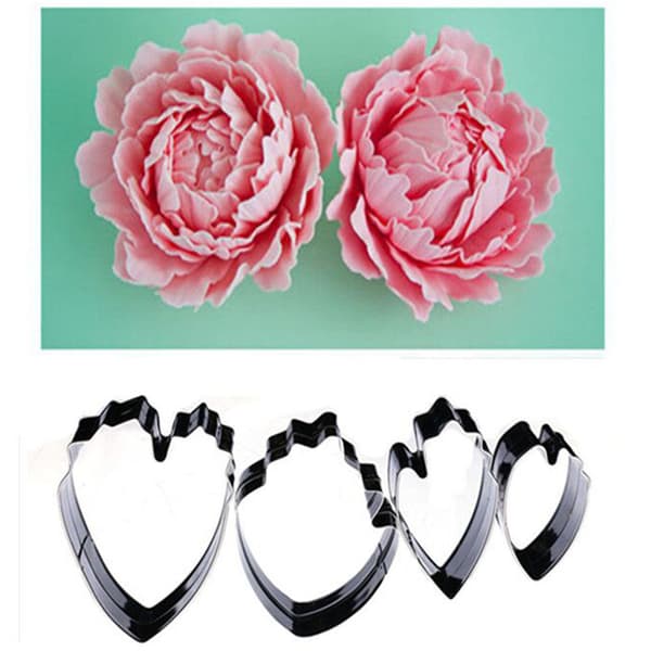 4 stk Peonblomst Kake Fondant Stempel Kutter Form Sukker