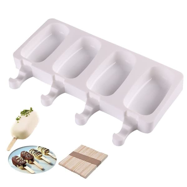 Ovale ispindeforme - 2 stk. ispindeforme med låg ispindeforme - Frossen chokolade (100 pinde)
