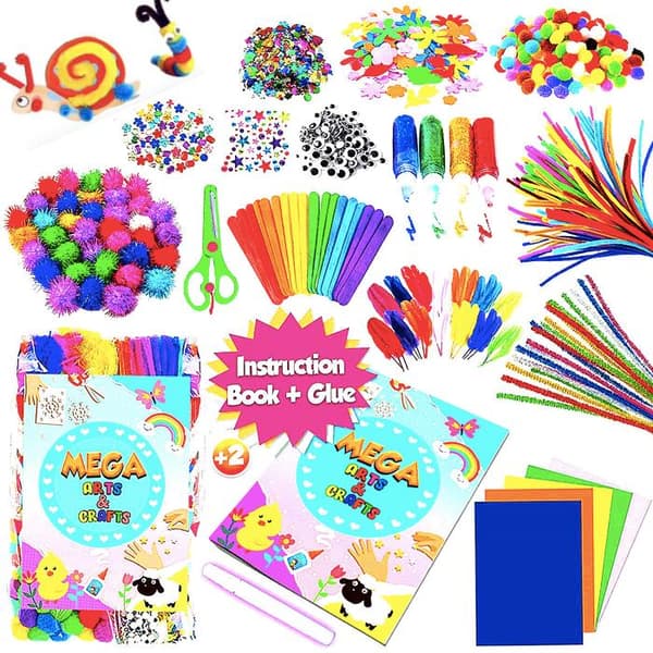 Mega Craft Kit - Pipe Cleaners, Googly Eyes, Pom Poms