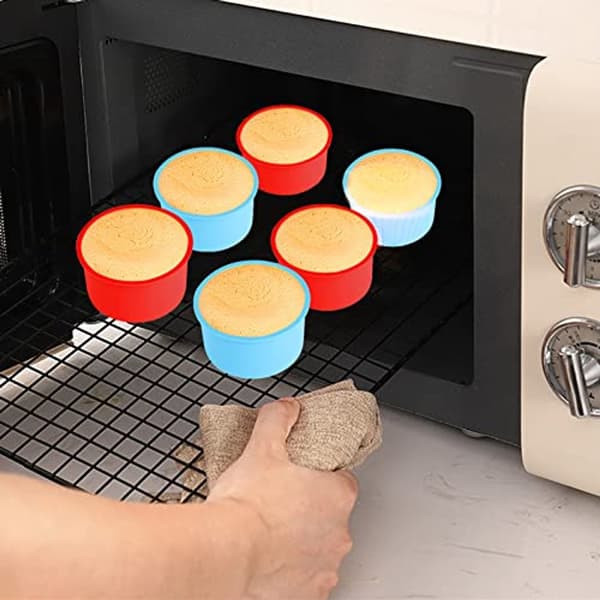 Silikonbakeformer runde - 10 cm kakeformer, sett med 4, ideelle for ulike kaker