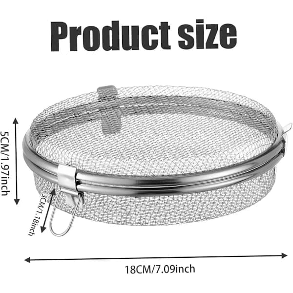 Opvaskemaskinekurv til små genstande i rustfrit stål med 3 spænder - Finmasket og lugtfri - Rund og ridsefast